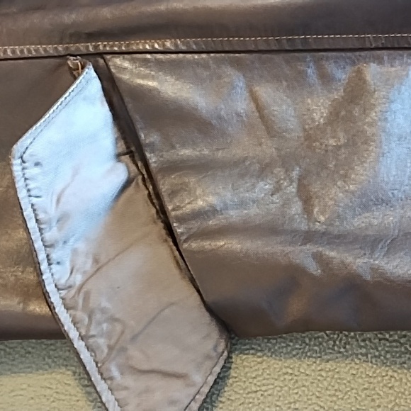 Leather Jacket Men's Size XL Winter Lined Good Vintage Condition Dark Brown - Picture 3 of 13